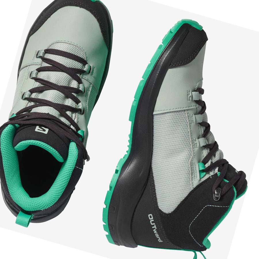 Salomon OUTWARD CLIMASALOMON™ WATERPROOF Túracipő Gyerek Menta | HU 3585CTV